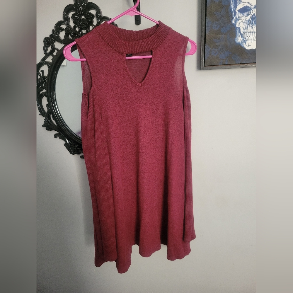 Iz Byer Long Sleeve Open Shoulder Dress